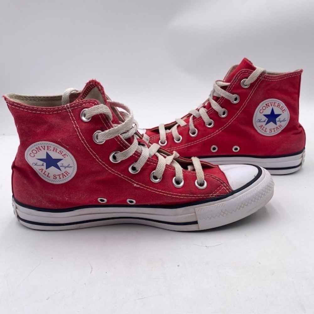 Converse Chuck Taylor All Star High Top Sneakers Womens 7.5 Mens 5.5 Red Canvas